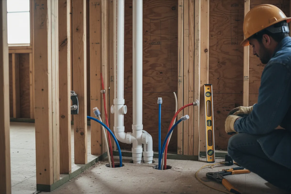 Drain and supply rough-in during Drain Cleaning in Ponderosa
